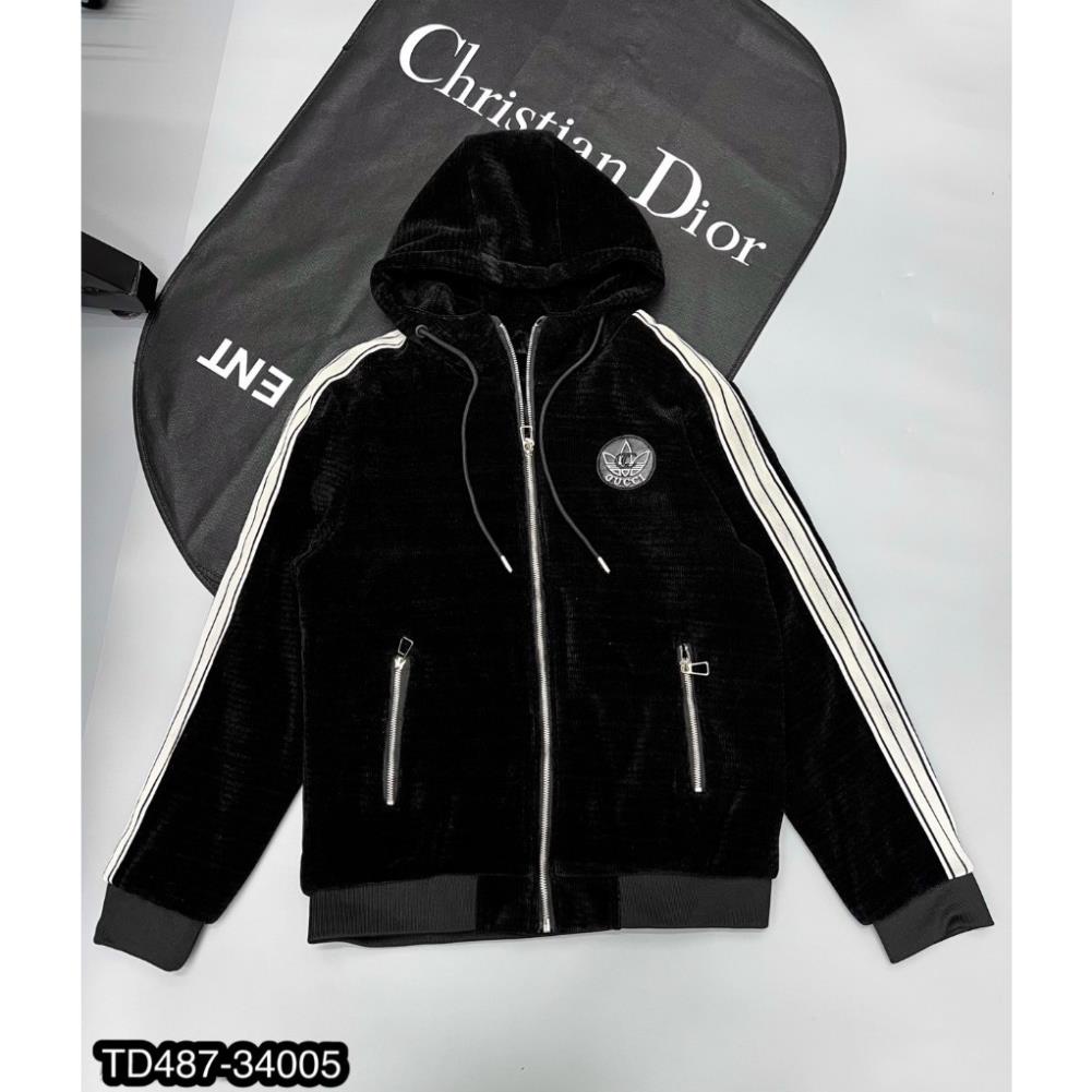 Áo khoác nhung nam GC Adidas kẻ sọc tay siêu đẹp_Áo khoác nhung nam 2 lớp cao cấp