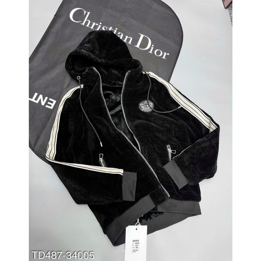 Áo khoác nhung nam GC Adidas kẻ sọc tay siêu đẹp_Áo khoác nhung nam 2 lớp cao cấp