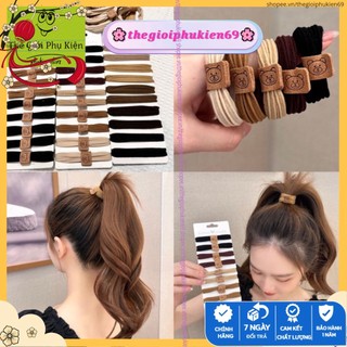 Set 10 dây buộc tóc gấu tone nâu siêu hot mẫu mới nhất.lưu.qb