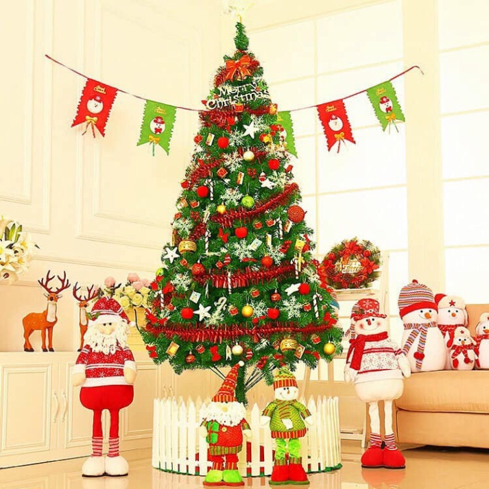 Cây Thông Noel 1m5, 1m8, 2m1 Tán Dầy Tặng Full Phụ Kiện Trang Trí Cây Thông Noel Siêu Đẹp Mẫu Mới
