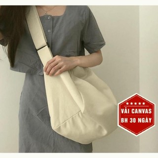 Túi đeo chéo canvas đeo chéo nữ cỡ lớn thời trang Hàn Quốc học sinh sinh viên đi học giá rẻ TX100