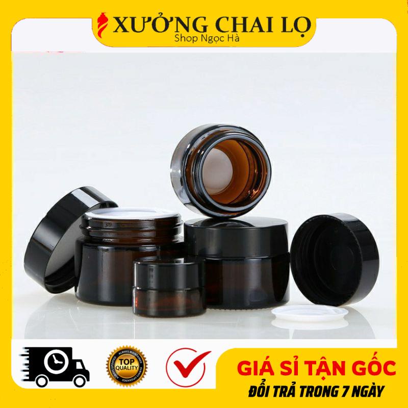 Hũ Hộp Chiết Mĩ Phẩm  Thủy Tinh Nâu, Đen Nhám ❤ Siêu Rẻ ❤ Hủ Đựng Kem Face, Kem Dưỡng, Chiết Mĩ Phẩm Du Lịch