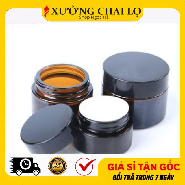 Hũ Hộp Chiết Mĩ Phẩm  Thủy Tinh Nâu, Đen Nhám ❤ Siêu Rẻ ❤ Hủ Đựng Kem Face, Kem Dưỡng, Chiết Mĩ Phẩm Du Lịch