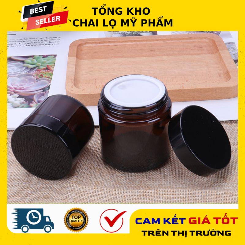Hủ Hộp Đựng Kem ❤ Hũ Hộp Chiết Kem Thủy Tinh Nâu 5g,10g,15g,20g,30g,50g,100g Đựng Mỹ Phẩm .
