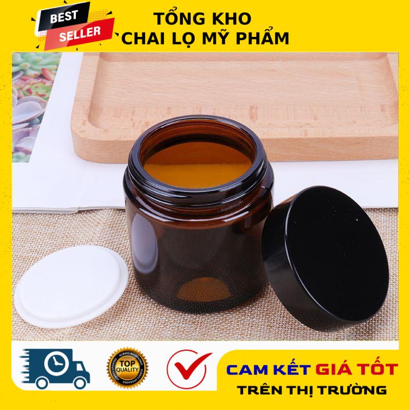 Hủ Hộp Đựng Kem ❤ Hũ Hộp Chiết Kem Thủy Tinh Nâu 5g,10g,15g,20g,30g,50g,100g Đựng Mỹ Phẩm .