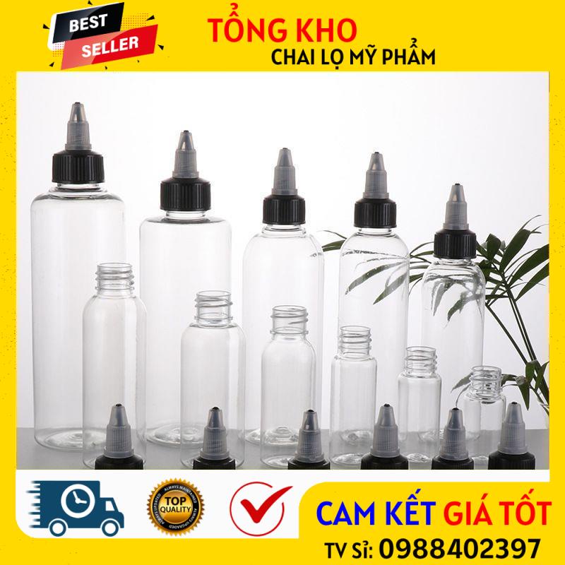 Chai Chiết Mĩ Phẩm ❤ Chai Nhựa Pet Nút Nhọn Mực Xăm 20ml,30ml,50ml,100ml Chiết Mỹ Phẩm, Chiết Mực