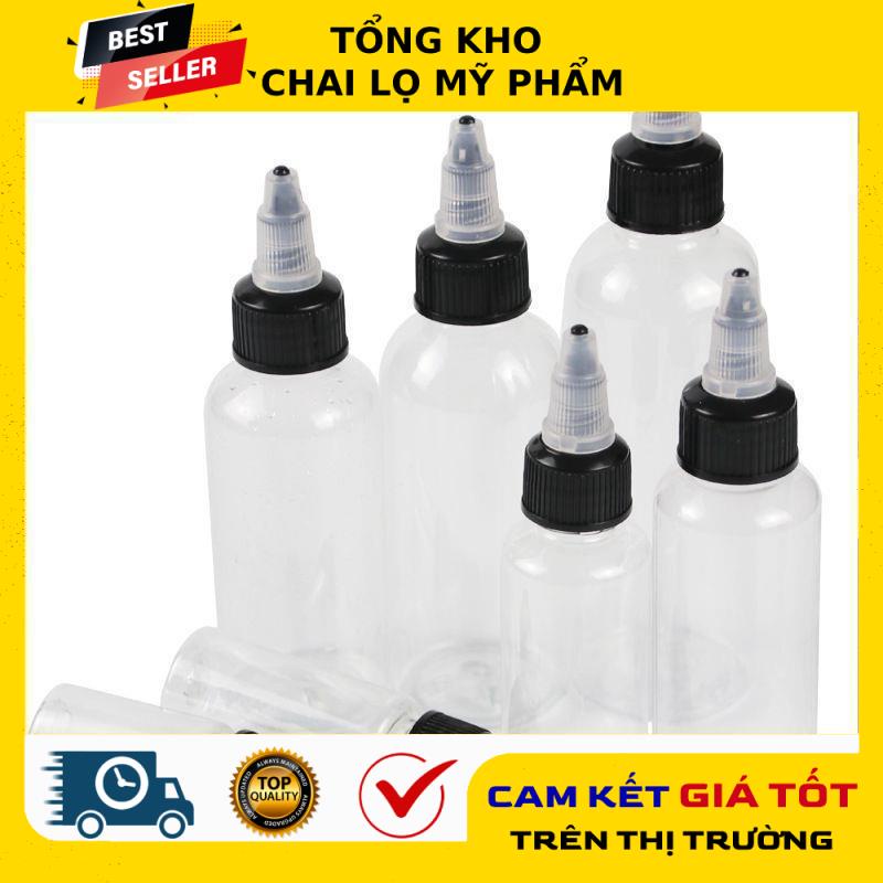 Chai Chiết Mĩ Phẩm ❤ Chai Nhựa Pet Nút Nhọn Mực Xăm 20ml,30ml,50ml,100ml Chiết Mỹ Phẩm, Chiết Mực