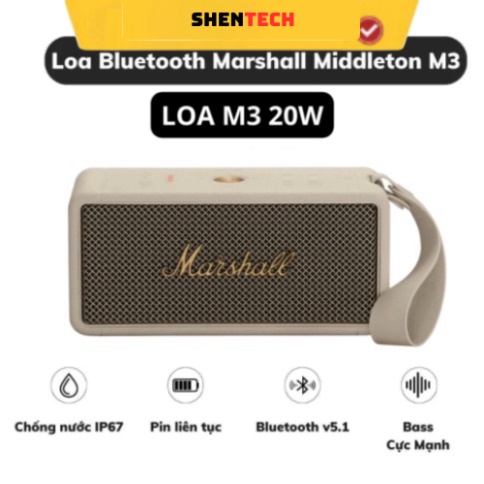 Loa bluetooth Marshall M2 phiên bản 2023 ,loa không dây M2 20w pin trâu âm thanh chất lượng chống nước SP12