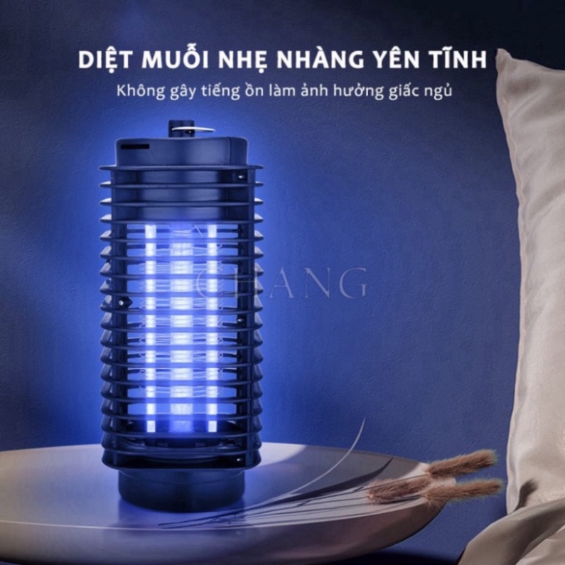Đèn bắt muỗi thế hệ mới, Bẫy muỗi diệt côn trùng điện quang hình tháp 3D kiêm đèn ngủ, chống lóa mắt có cổng sạc USB