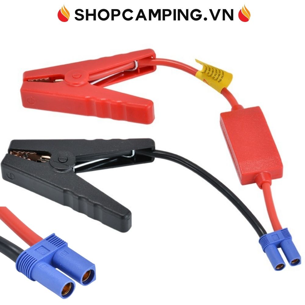 Dây cáp kẹp hàm cá sấu EC5 kích nổ khẩn cấp, dây kích bình Jump Starter kết nối khởi động cho xe hơi - Camping VietNam