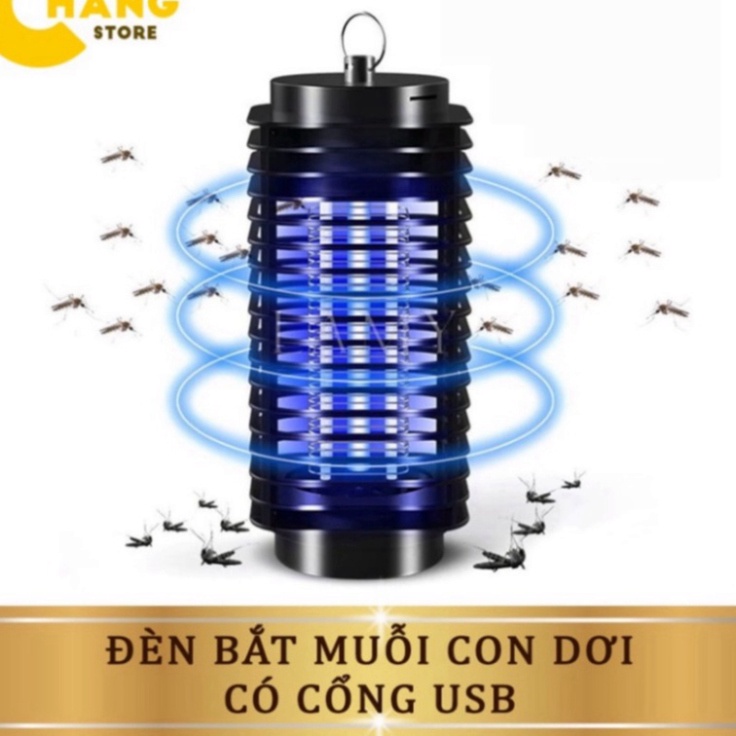 Đèn bắt muỗi thế hệ mới, Bẫy muỗi diệt côn trùng điện quang hình tháp 3D kiêm đèn ngủ, chống lóa mắt có cổng sạc USB