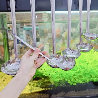 Vá múc nước lèo loại lớn inox 304 - vá Múc canh inox cán dài