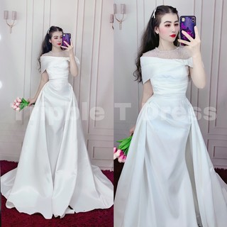 Đầm maxi cưới TRIPBLE T DRESS cho dâu xinh kèm tùng rời nên mặc được 2 kiểu - size S/M/L - MS35Y
