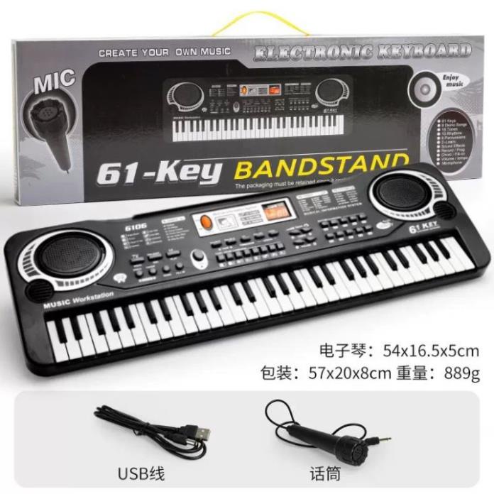 Đàn piano 61 phím cho bé - tặng kèm mic hát karaoke siêu cute sử dụng pin hoặc cắm điện trực tiếp
