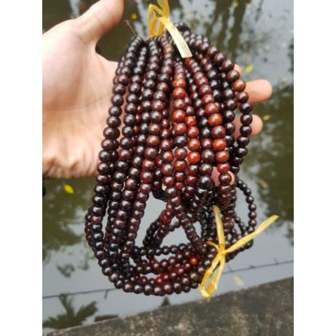 Vòng tràng GỖ - TRẮC 108 hạt tròn 6 ly Vòng gỗ may mắn đã trì chú