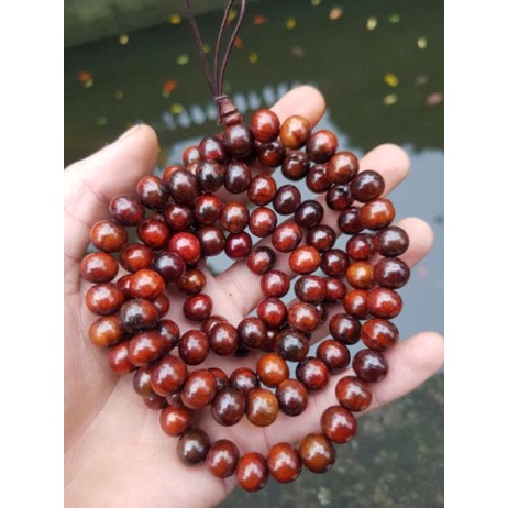 Vòng tràng GỖ - TRẮC 108 hạt tròn 6 ly Vòng gỗ may mắn đã trì chú