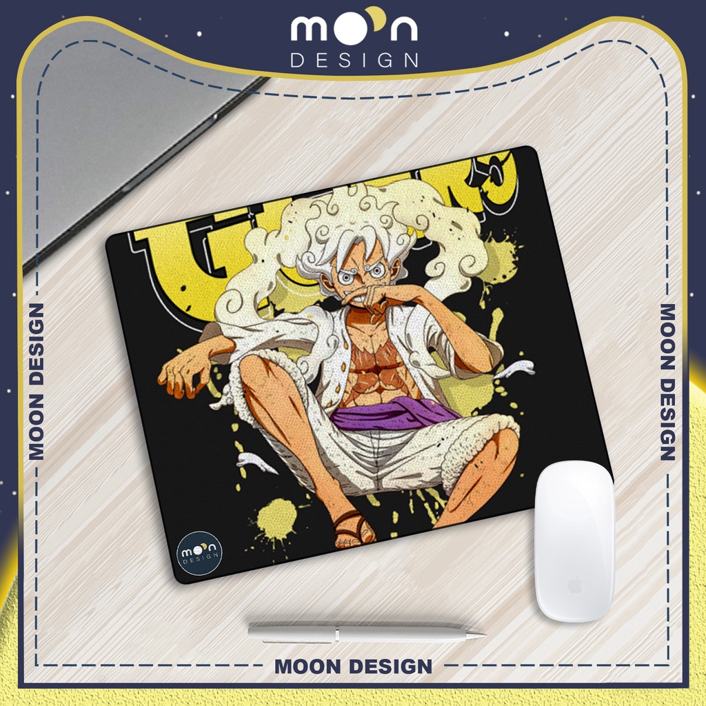 Miếng Lót Chuột Gaming in hình Luffy Gear 5 Pad Decor bàn làm việc size Tròn 25/35/21x26/25x31