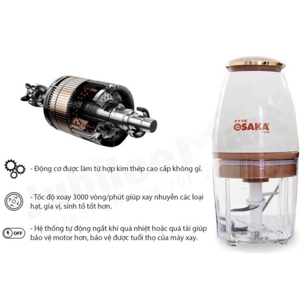 Máy xay sinh tố mini Osaka dung tích 750ml, máy xay thịt xay đồ ăn dặm cho bé xay cá thực phẩm chất lượng