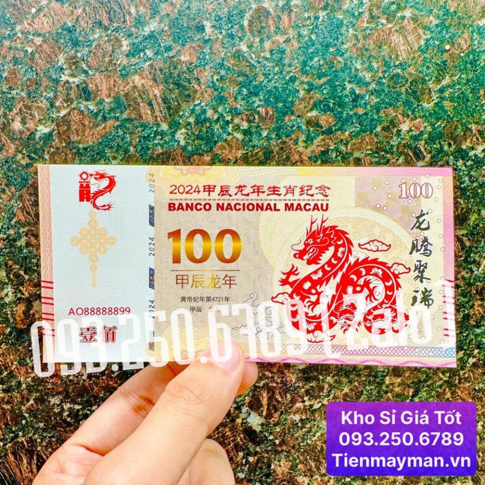 ⭐BÁN CHẠY⭐ Tiền Hình Con Rồng Kỷ Niệm Macao 100 Lì Xì Tết