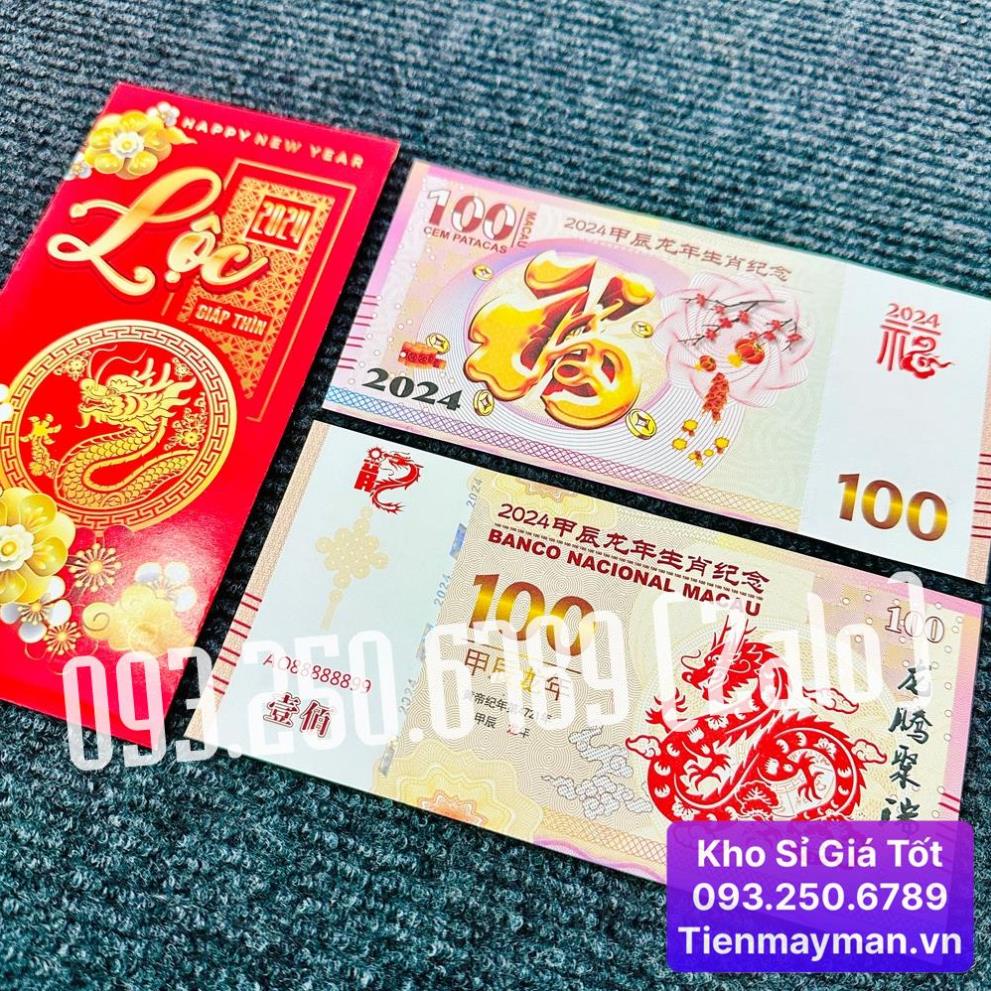 ⭐BÁN CHẠY⭐ Tiền Hình Con Rồng Kỷ Niệm Macao 100 Lì Xì Tết