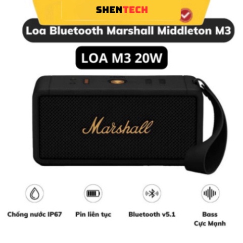 Loa bluetooth Marshall M2 phiên bản 2023 ,loa không dây M2 20w pin trâu âm thanh chất lượng chống nước - TECHHIGH