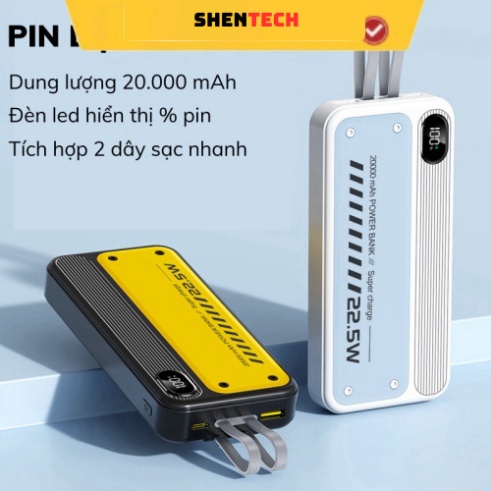 Sạc Dự Phòng 20000mah TZ02 Chính hãng Techzone Tích hợp sạc nhanh 20W PD Sạc Không Nóng Máy Bảo Hành 6 Tháng TECHHIGH