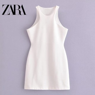Morocco Zara Đầm cotton trơn không đường may dáng ôm body