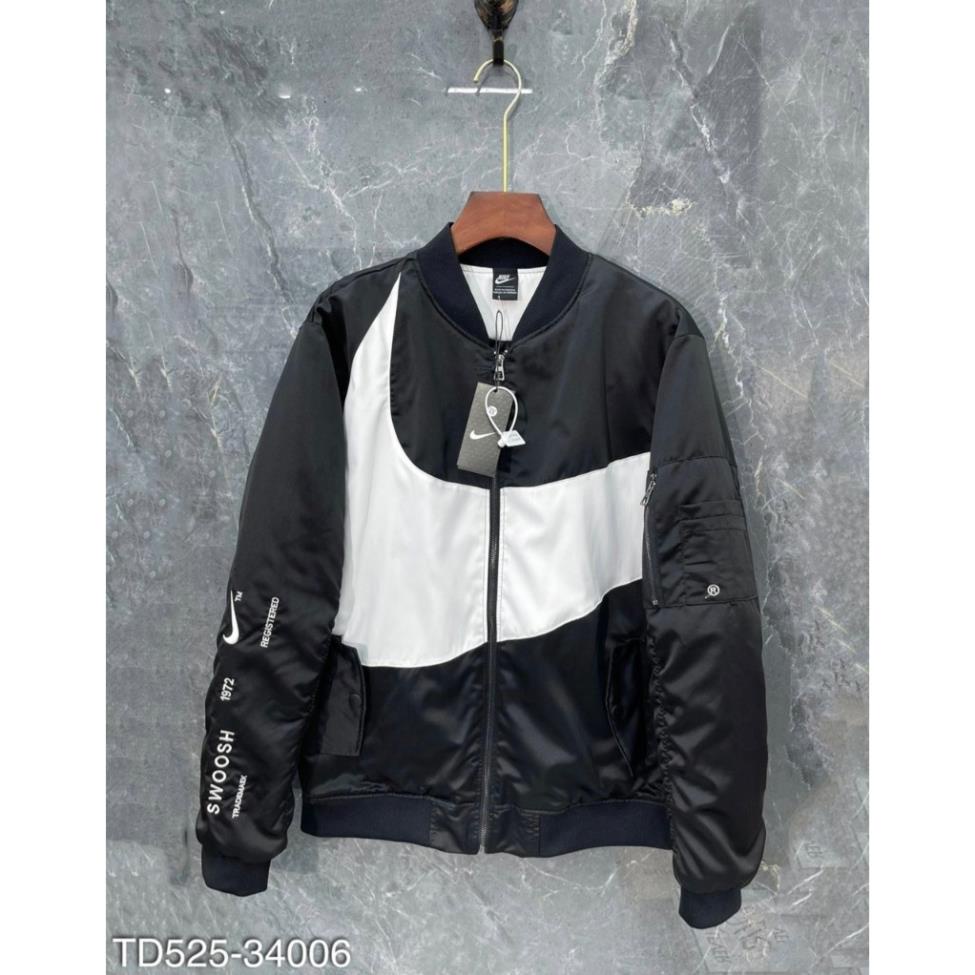 Áo khoác bomber nam trần bông logo Ni.ke cao cấp_Áo khoác nam 3 lớp cao cấp