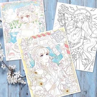 Tranh Tô Màu Anime Cô Gái Bộ 20 Tranh Giấy Dầy Đẹp MS0047