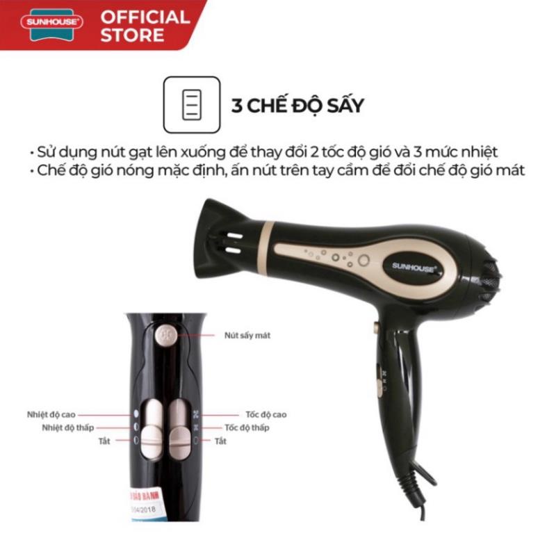 Máy sấy tóc SUNHOUSE SHD2317 Công suất lớn 1800W bảo hành toàn quốc 12 tháng.