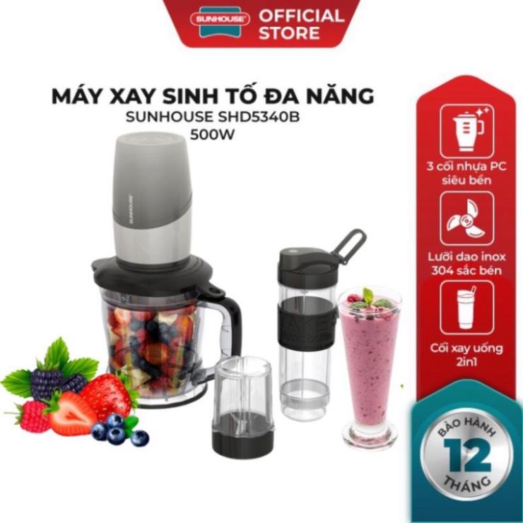 Máy xay sinh tố đa năng Sunhouse SHD5340B | Dung tích 1.2L | Công suất mạnh 500W | Bình xay u.