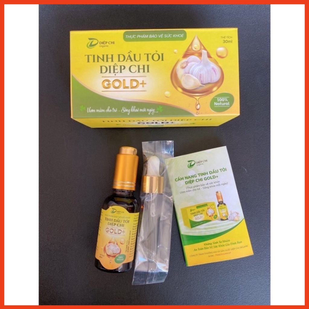 Tinh Dầu Tỏi DIỆP CHI ORGANIC Gold+ Giúp Bé Giảm Hắt Hơi Sổ Mũi Và Tăng Sức Đề Kháng - Chai 30ml