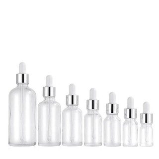 Lọ chiết serum bóp giọt khoen bạc cao cấp 5ml - 100ml chiết serum, tinh dầu, chai lọ mỹ phẩm du lịch