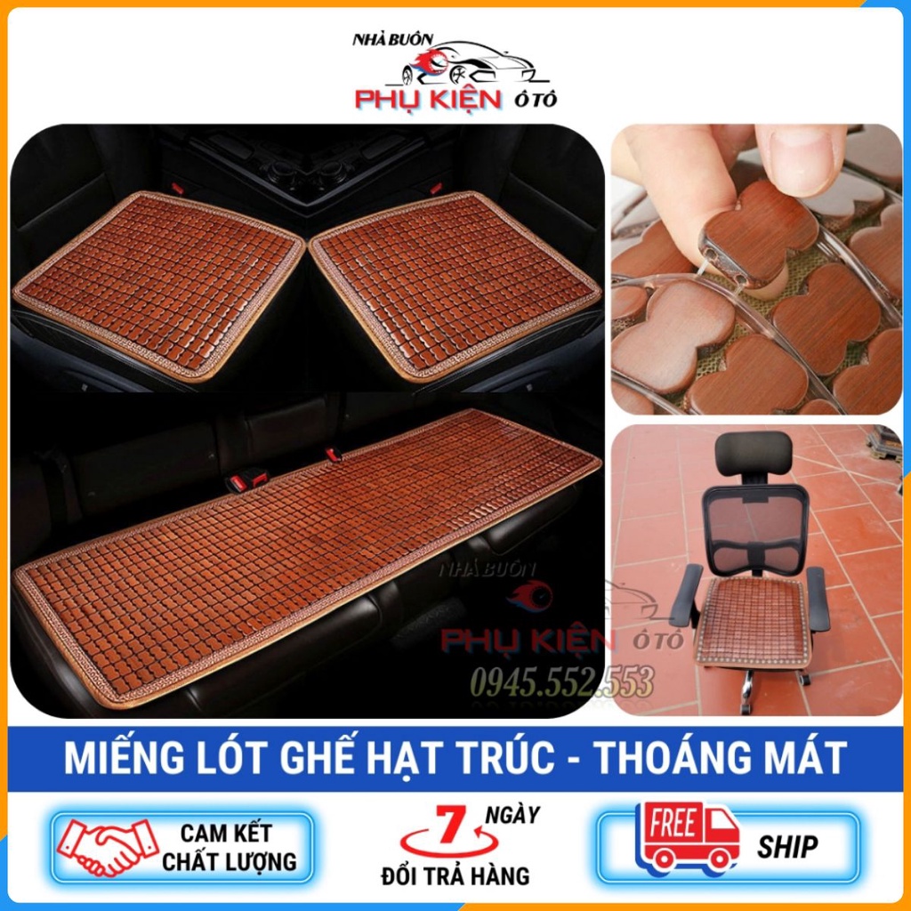 Miếng Lót Ghế, Thảm Lót Ghế Tre Trúc Thoáng Khí Cao Cấp Cho Ô Tô, Ghế Văn Phòng