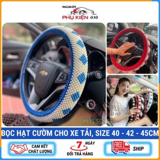 Bọc vô lăng hạt cườm cho xe tải, bọc size 40cm - 42cm - 45cm , chống mồ hôi tay, chống trơn trượt