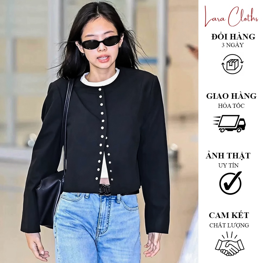 Áo khoác Jennie áo khoác vest vest nữ tay dài Lara Cloths hàng thiết kế