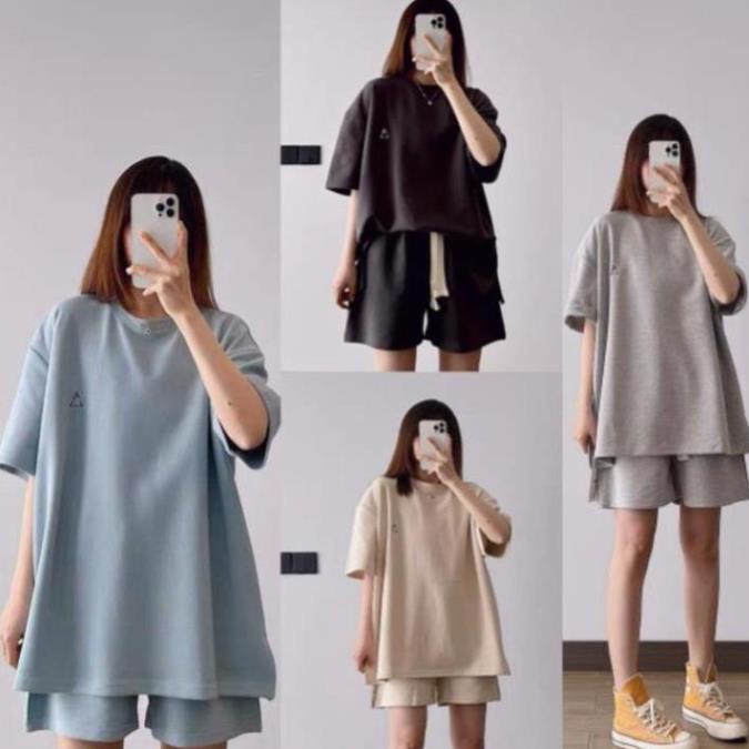 Set bộ đồ nữ dây rút bản to chất bo cotton dầy AO22