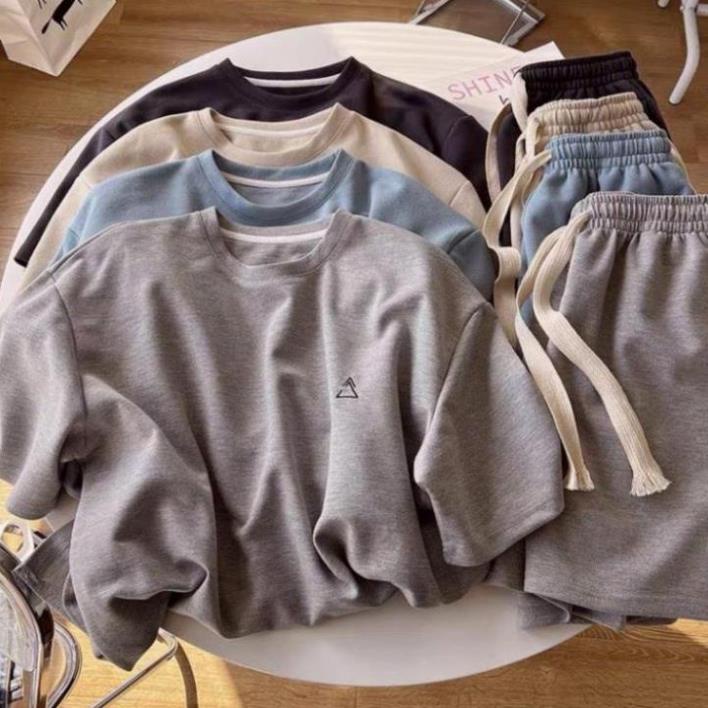 Set bộ đồ nữ dây rút bản to chất bo cotton dầy AO22