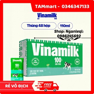 Sữa tươi 100% vinamilk 110ml có đường, ít đường