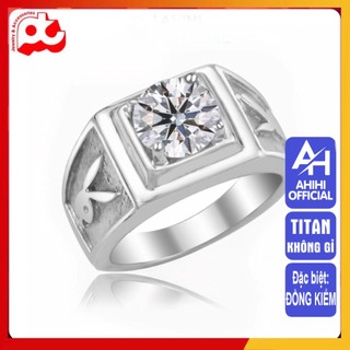 Nhẫn nam inox cao cấp thời trang đẹp titan thép không gỉ chạm play boy màu trắng PTNNA233