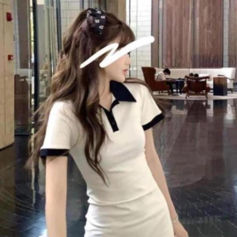 Váy polo nữ ngắn tay dáng xòe kiểu ôm body, phong cách basic sexy, chất dày dặn mặc đi chơi siêu xinh VAY2