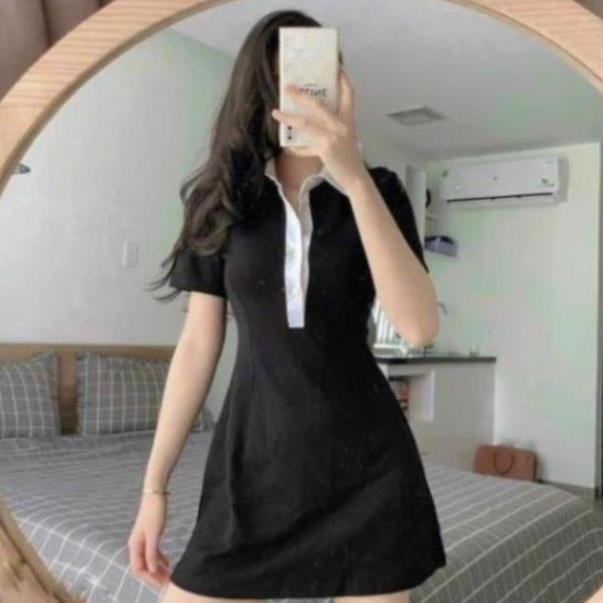 Váy polo nữ ngắn tay dáng xòe kiểu ôm body, phong cách basic sexy, chất dày dặn mặc đi chơi siêu xinh VAY2