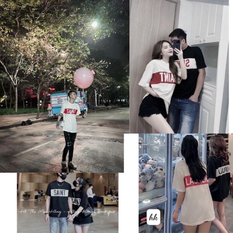 Áo thun Saint - Larent phối hình in ngang phong cách Năng Động trẻ trung, Áo thun Unisex Form Rộng Cháy Phố 2023