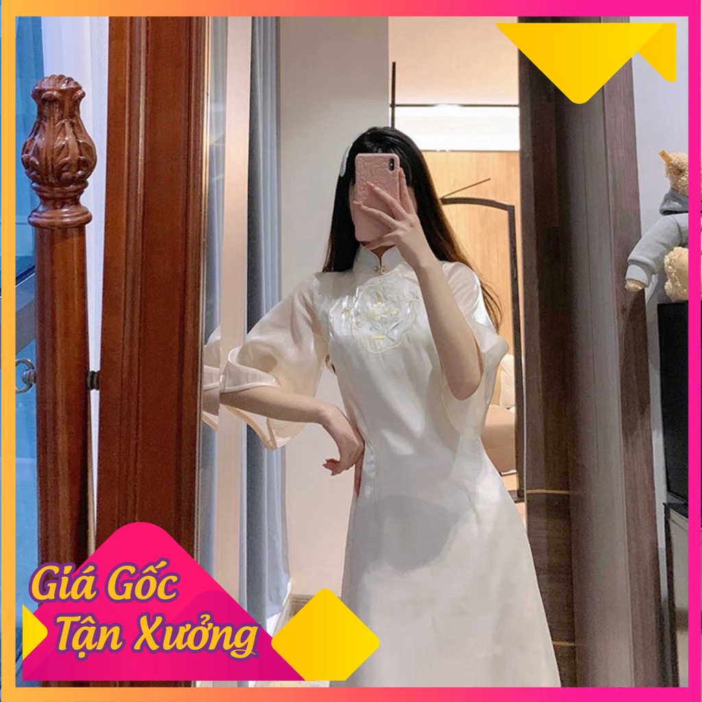 Váy Cách Tân Tơ Lụa Tiểu Thư