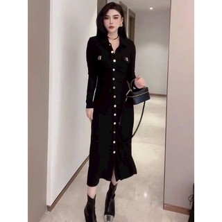 ĐẦM SƠ MI CHỮ B CÀI NÚT