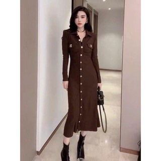 ĐẦM SƠ MI CHỮ B CÀI NÚT