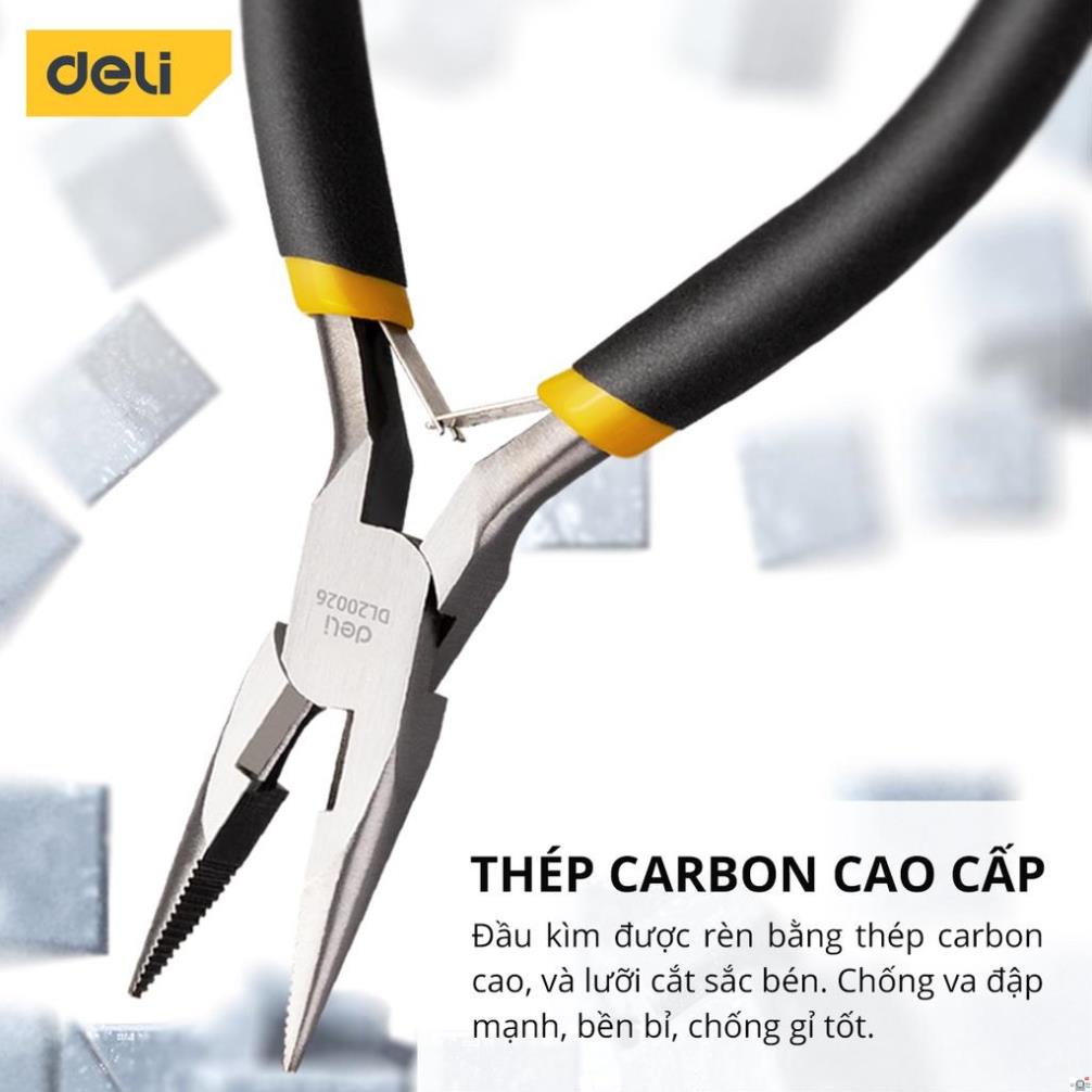 Kìm Tuốt Dây Điện Mini Đa Năng Deli - Chất Liệu Thép Carbon Cao Cấp Chống Mòn Gỉ, 125mm Nhỏ Gọn - DL20026