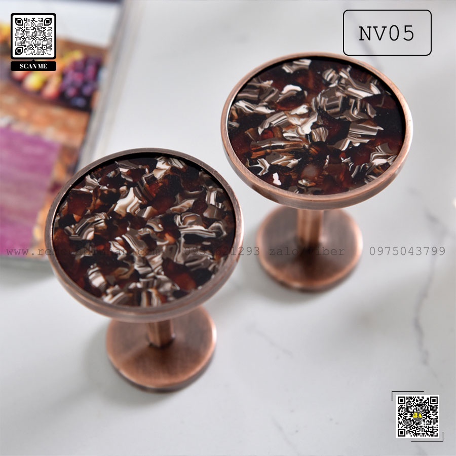 Set 01 cặp núm vén rèm cửa cao cấp phong cách NORDIC LUXURY NV05