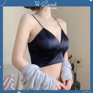 Bra satin áo lót phi bóng bra satin croptop 264