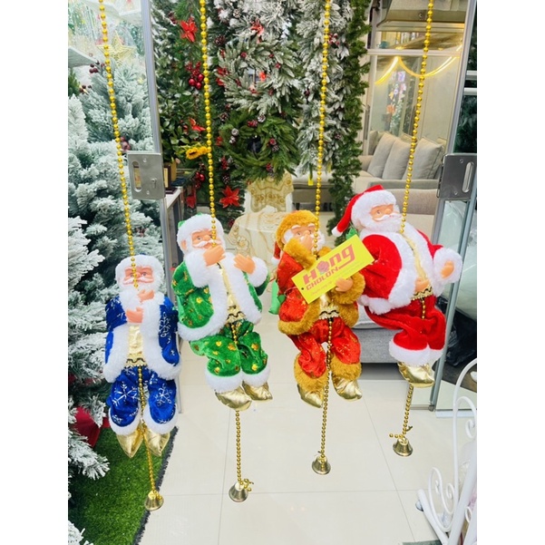 NOEL Ông Già Đu Dây Điện Tử Áo Xanh Dương SP011002